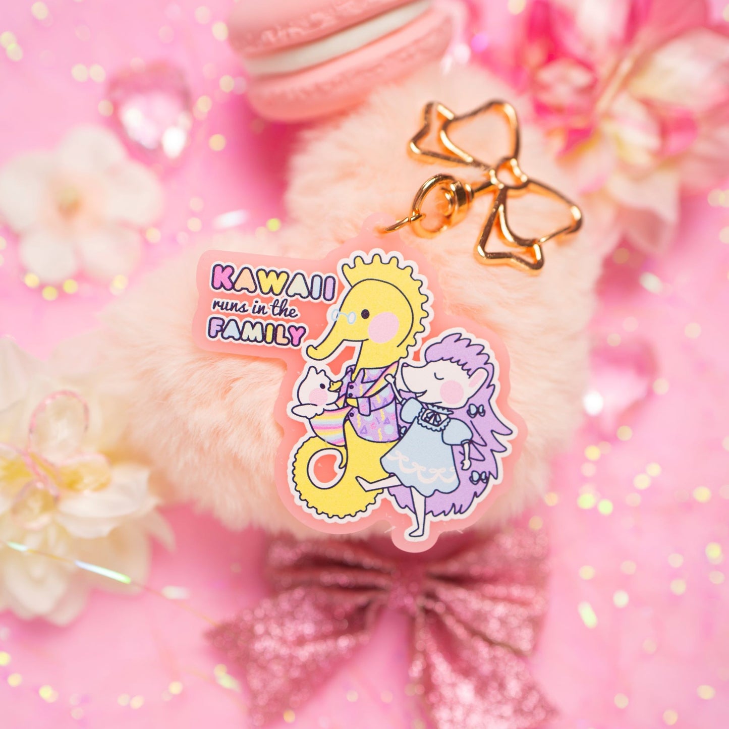 'Kawaii runs in the Family' Keychain - Rainbow Parade