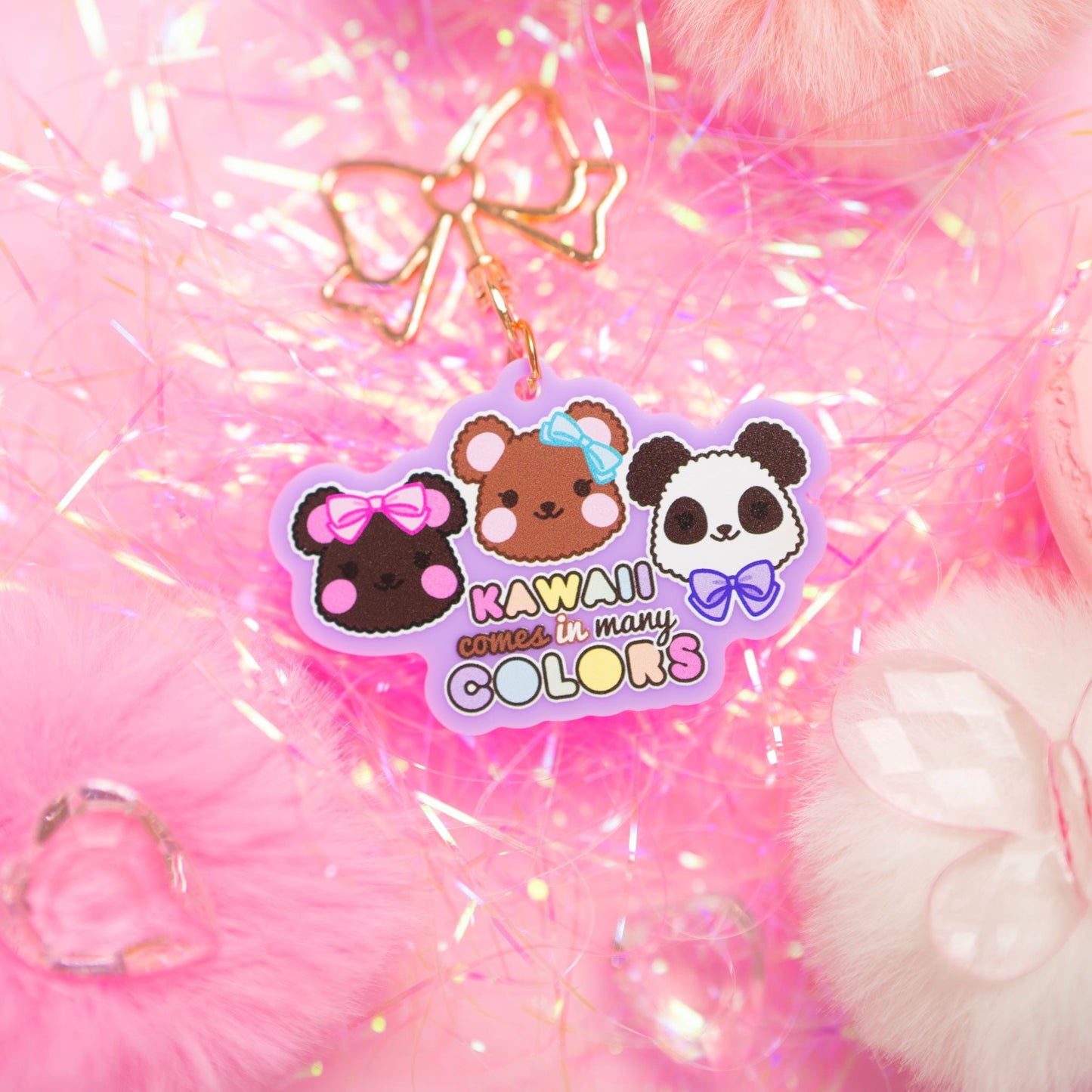 'Kawaii comes in many Colors' Keychain - Rainbow Parade