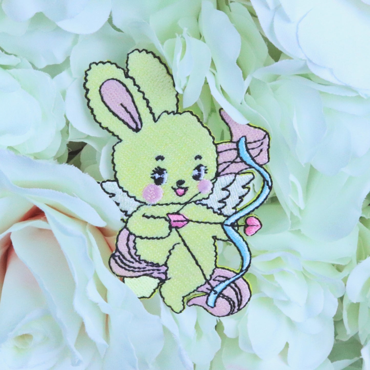 Cupid Bunny Iron-on Patch - Mots Doux à ma Chérie