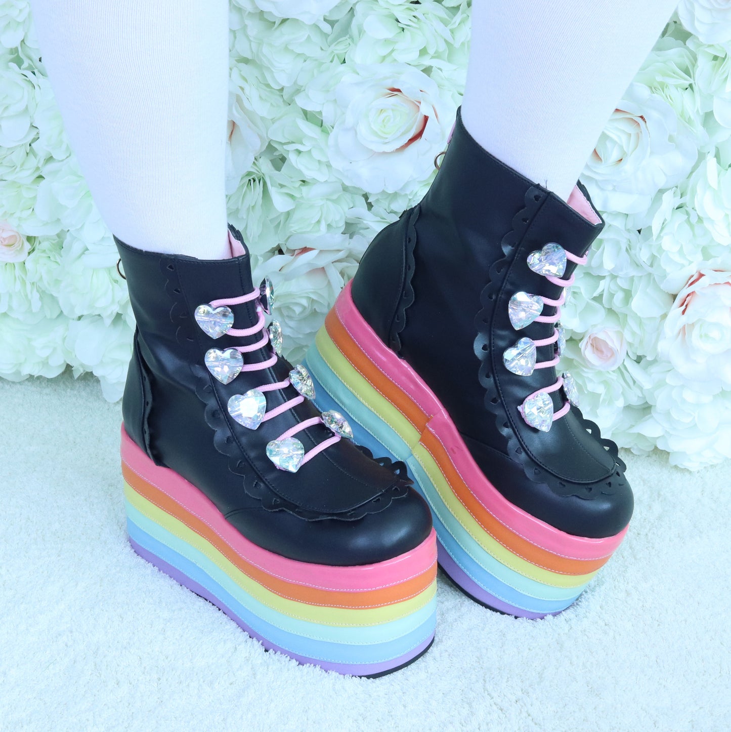 Rainbow Platform Boots