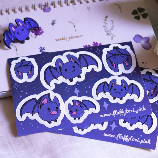 Sticker Sheet - Fluffy Bats