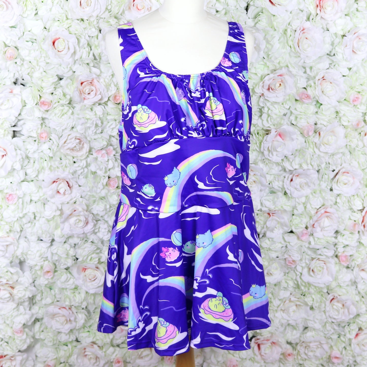 Fluffy Birds Swimsuit Dress (Plus size friendly)