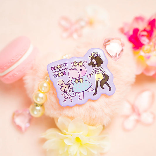 'Kawaii comes in many Sizes' Acrylic Pin - Rainbow Parade