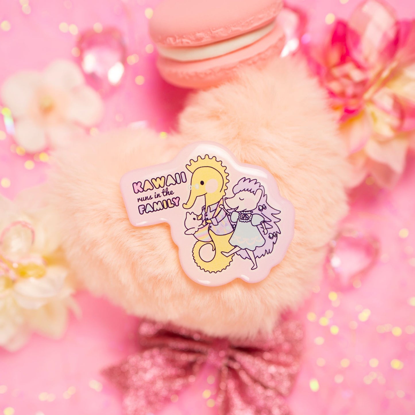 'Kawaii runs in the Family' Acrylic Pin - Rainbow Parade