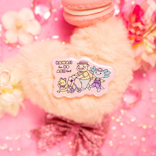 'Kawaii has No Age limit' Acrylic Pin - Rainbow Parade