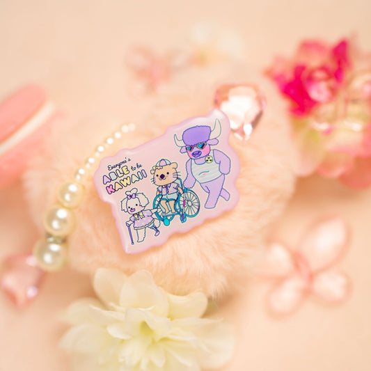 'Everyone's Able to be Kawaii' Acrylic Pin - Rainbow Parade