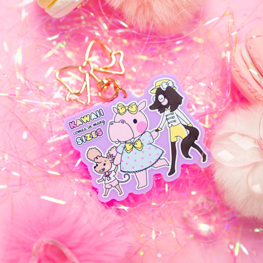 'Kawaii comes in many Sizes' Keychain - Rainbow Parade